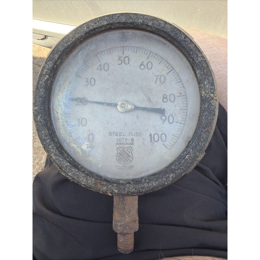 Ashcroft Pressure Gauge 100 PSI American Bridgeport Steampunk